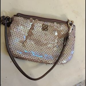 COACH sequin wristlet
